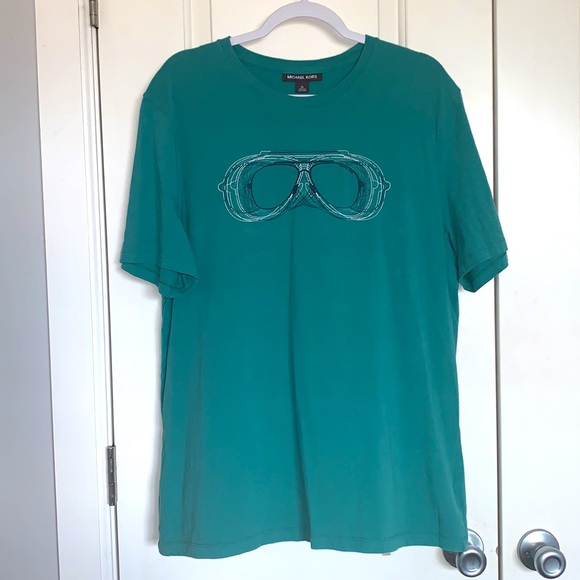 Michael Kors Teal XL T- shirt with sunglass graphic - Picture 1 of 5